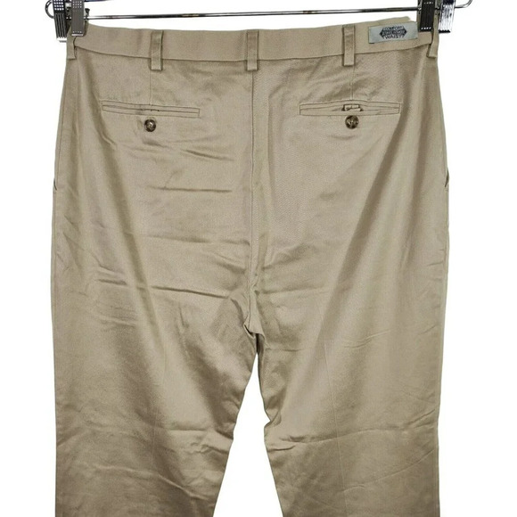 Roundtree and Yorke Khaki Chino Pants Men Size 38 x 29 Comfort Waist Straight - Picture 4 of 9